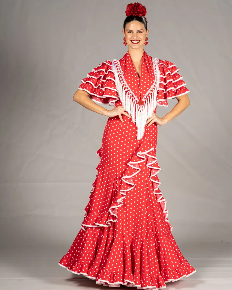 Traje Galaroza 2026 (Rojo lunar blanco GAL)